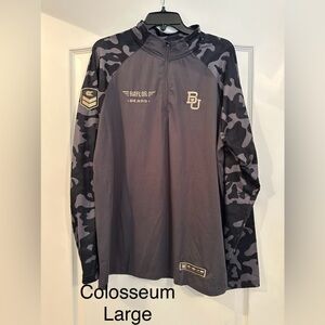 Baylor bears. Camo long sleeved 1/4 zip pullover.